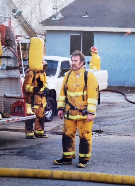 Donald Mercer in a firefight uniform. Mercer, a retired firefighter from Southern California, d ...