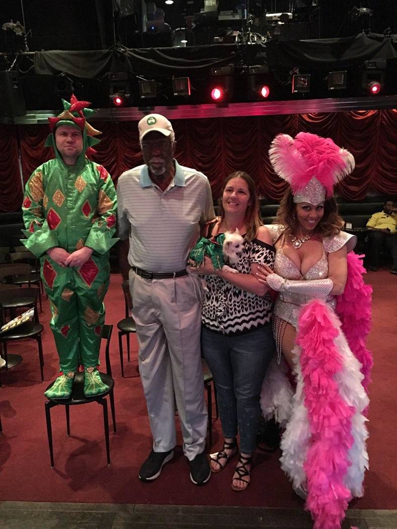 Piff the Magic Dragon (legal name John Van der Put), Bill Russell, an unidentified guest, and J ...