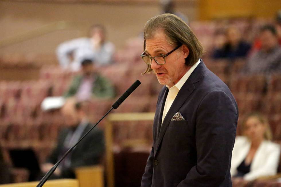 Project spokesman Ron Krater addresses the Clark County Commission during a hearing on a propos ...