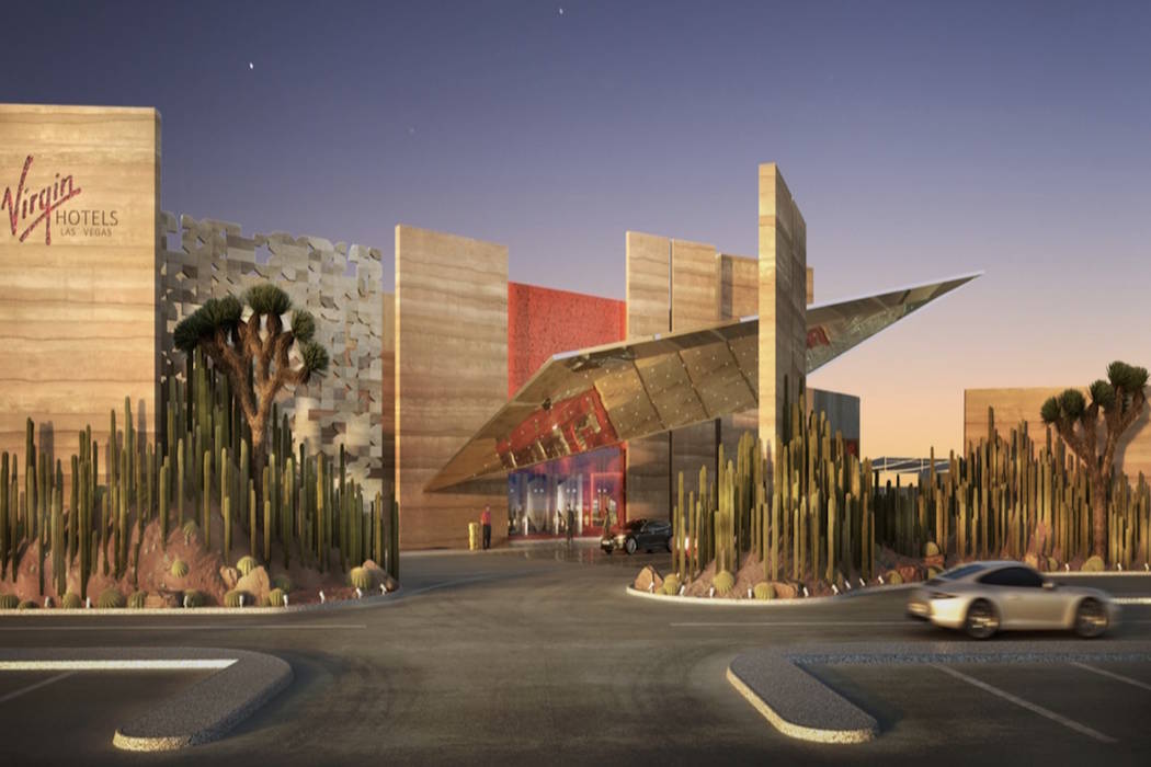 A rendering of the main entrance and porte cochere at Virgin Hotel Las Vegas. (Virgin Hotels an ...