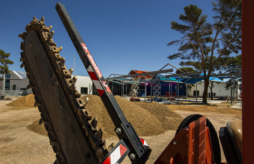 The exterior work continues on the new East Las Vegas Library, Las Vegas-Clark County Library D ...