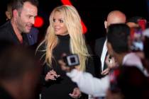 Britney Spears signs autographs during an event to announce her new residency at The Park Theat ...