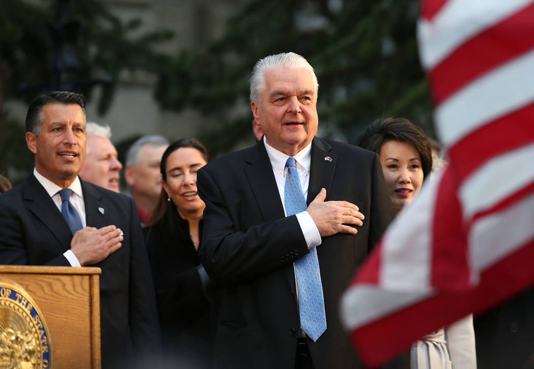 Hundreds attend the inauguration of Nevada Gov. Steve Sisolak at the Capitol, in Carson City, N ...