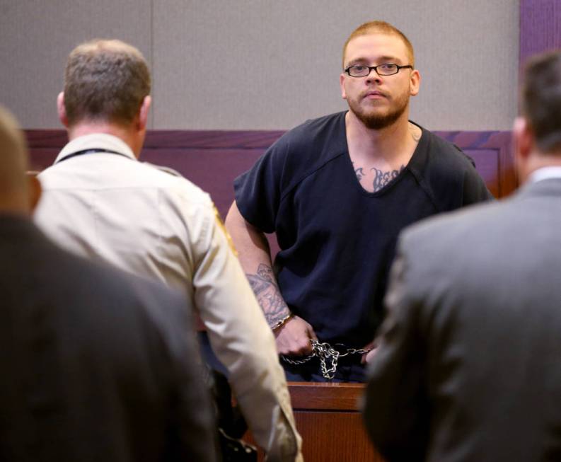 Jon Kennison, 27, appears in court at the Regional Justice Center in Las Vegas Friday, April 19 ...