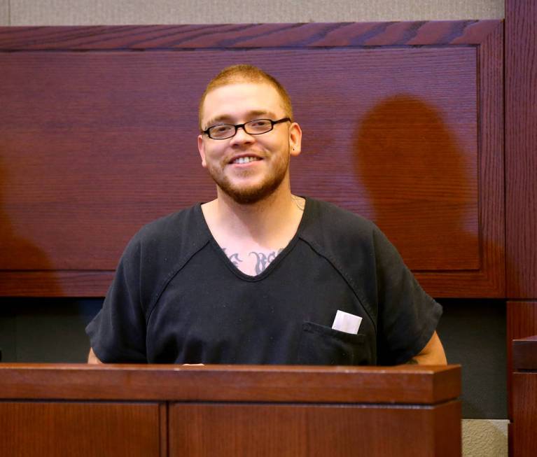 Jon Kennison, 27, appears in court at the Regional Justice Center in Las Vegas Friday, April 19 ...