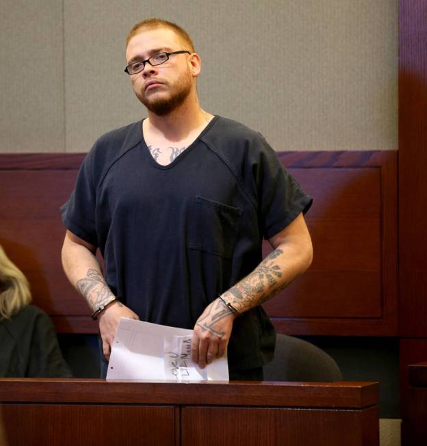 Jon Kennison, 27, appears in court at the Regional Justice Center in Las Vegas Friday, April 19 ...