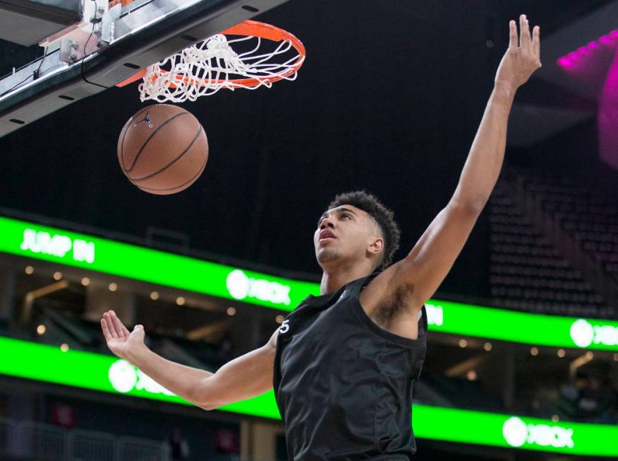 Armando Bacot Jr. (5) dunks in the first half during the Jordan Brand Classic All-American game ...