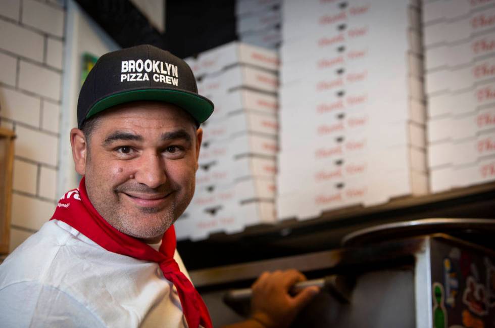 Vincent Rotolo poses for a portrait inside Good Pie at Pawn Plaza in Las Vegas, Thursday, April ...