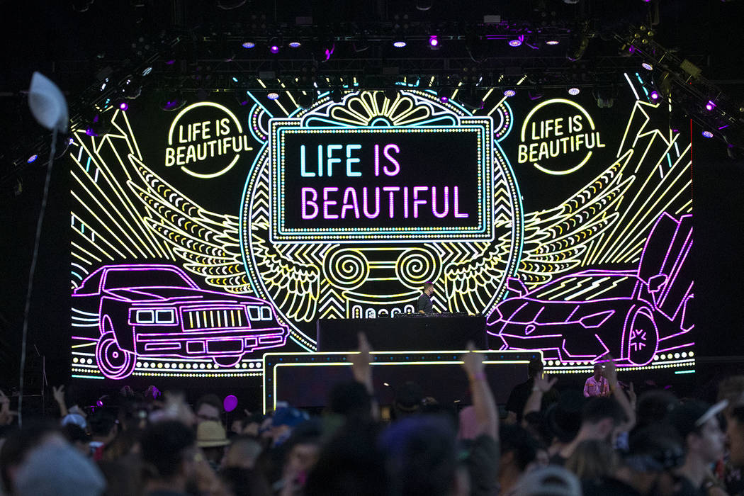 Dutch DJ Sam Feldt performs at the Fremont stage on day two of the annual Life is Beautiful fes ...