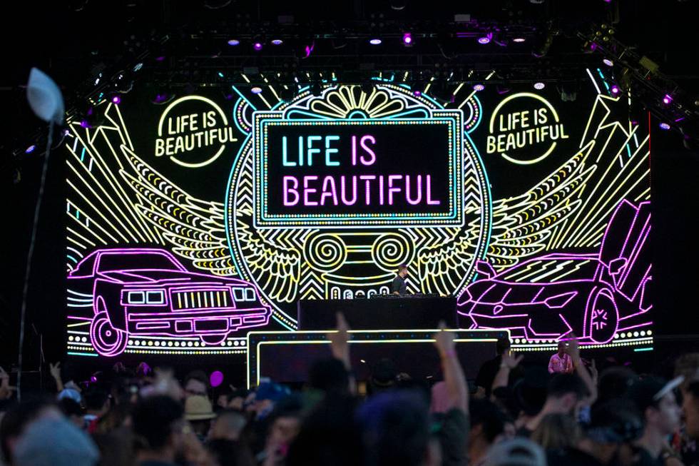 Dutch DJ Sam Feldt performs at the Fremont stage on day two of the annual Life is Beautiful fes ...