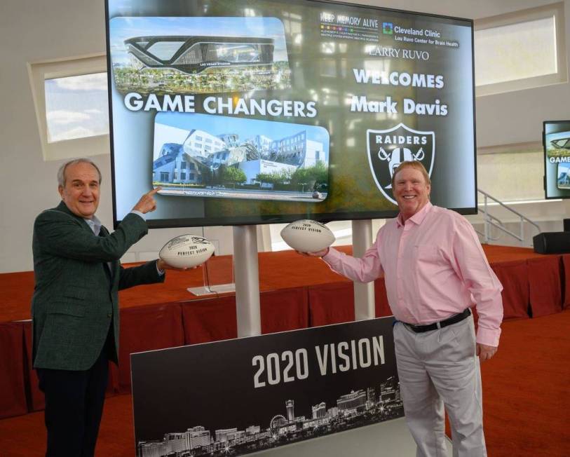 Raiders owner Mark Davis is shown with Larry Ruvo at the Cleveland Clinic Lou Ruvo Center for B ...