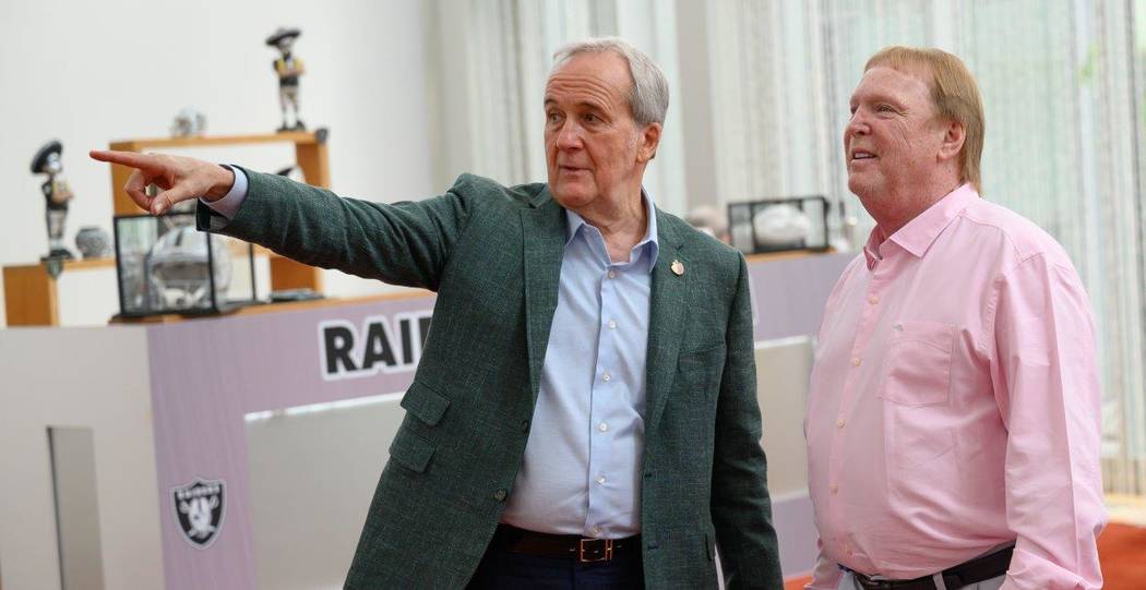 Raiders owner Mark Davis is shown with Larry Ruvo at the Cleveland Clinic Lou Ruvo Center for B ...