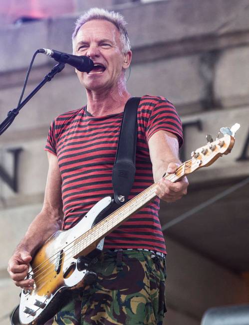 Sting performs outside Capital One Arena before the start of Game 3 of the NHL Stanley Cup Fina ...