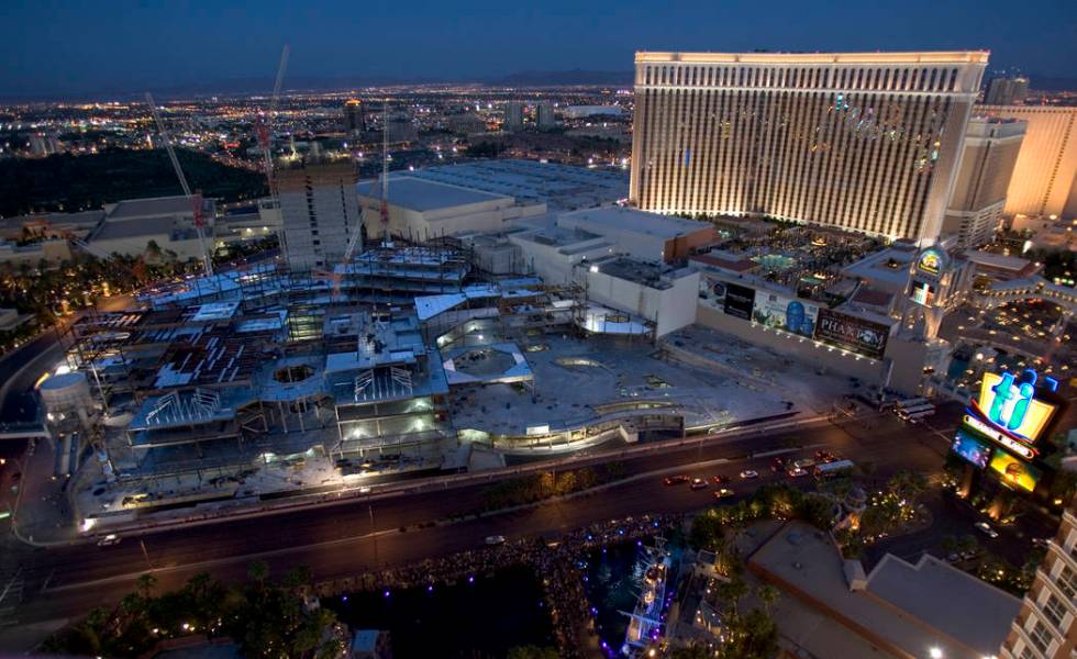 Construction on the Palazzo, adjacent to the Venetian on the Strip, continues Tuesday, June 13, ...