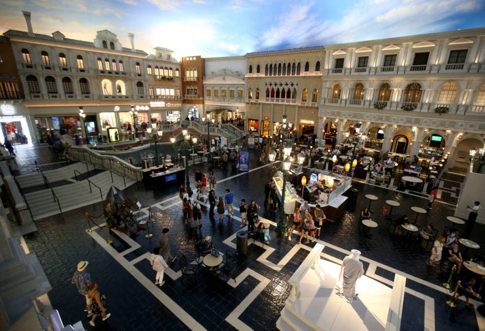 St. Mark's Square at The Venetian on the Strip in Las Vegas Thursday, April 25, 2019. The Venet ...