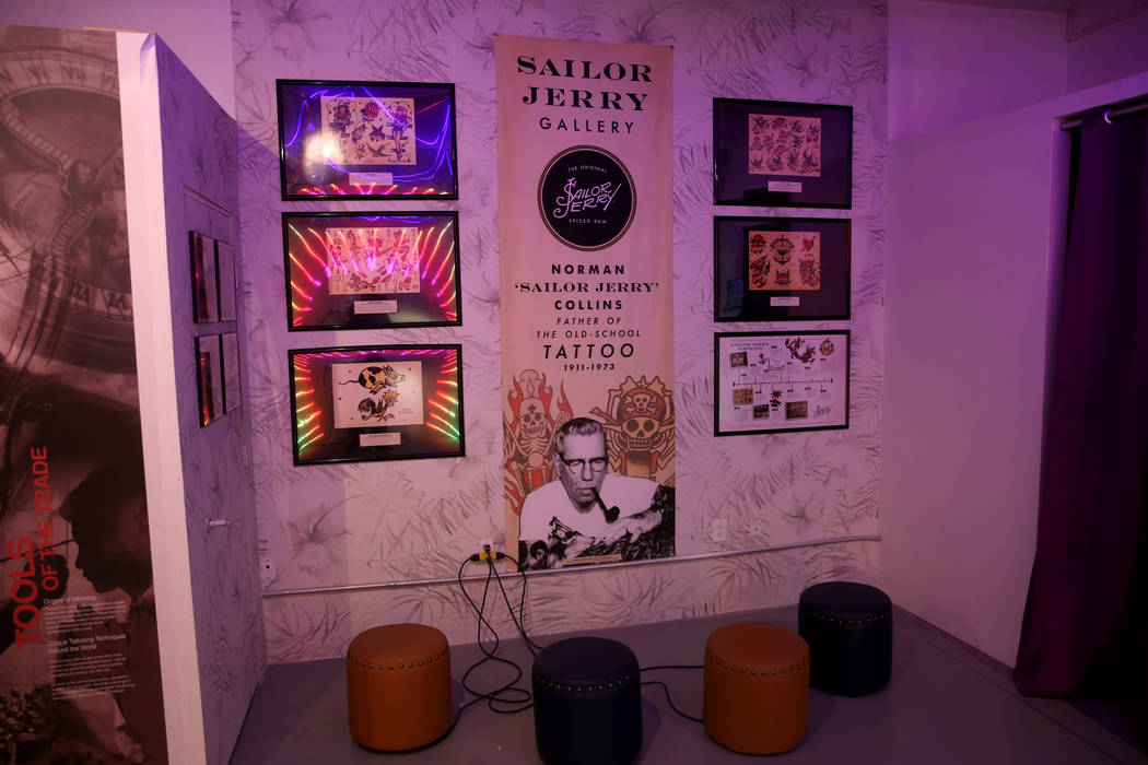 The Sailor Jerry Gallery at Tattoo'd America attraction inside Pop Vegas at the Linq Promenade, ...