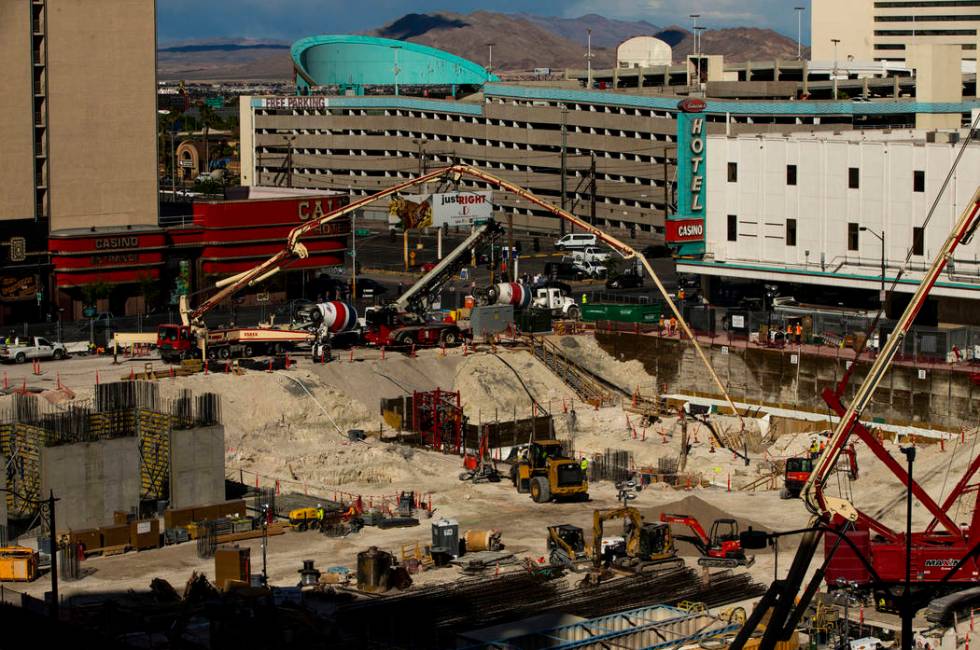 Construction continues at the under-development Circa as seen from the roof of the Plaza on Mon ...