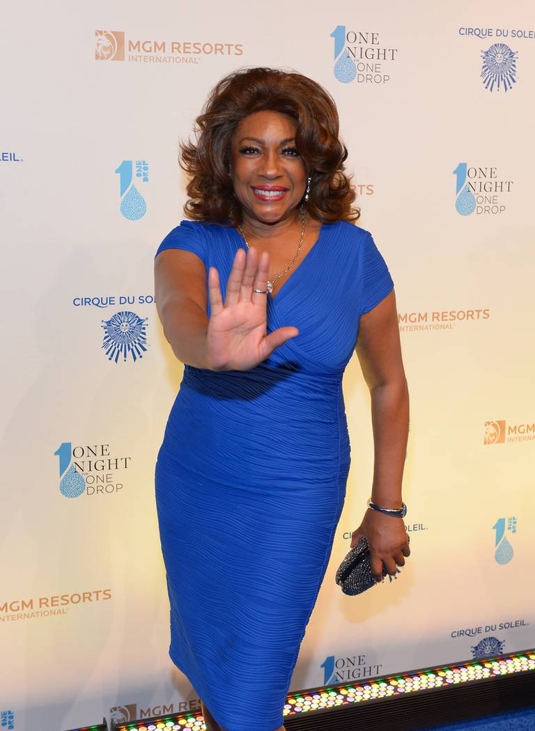 Mary Wilson walks the blue carpet at the One Drop fundraiser at Mandalay Bay. (Bryan Steffy/Wir ...