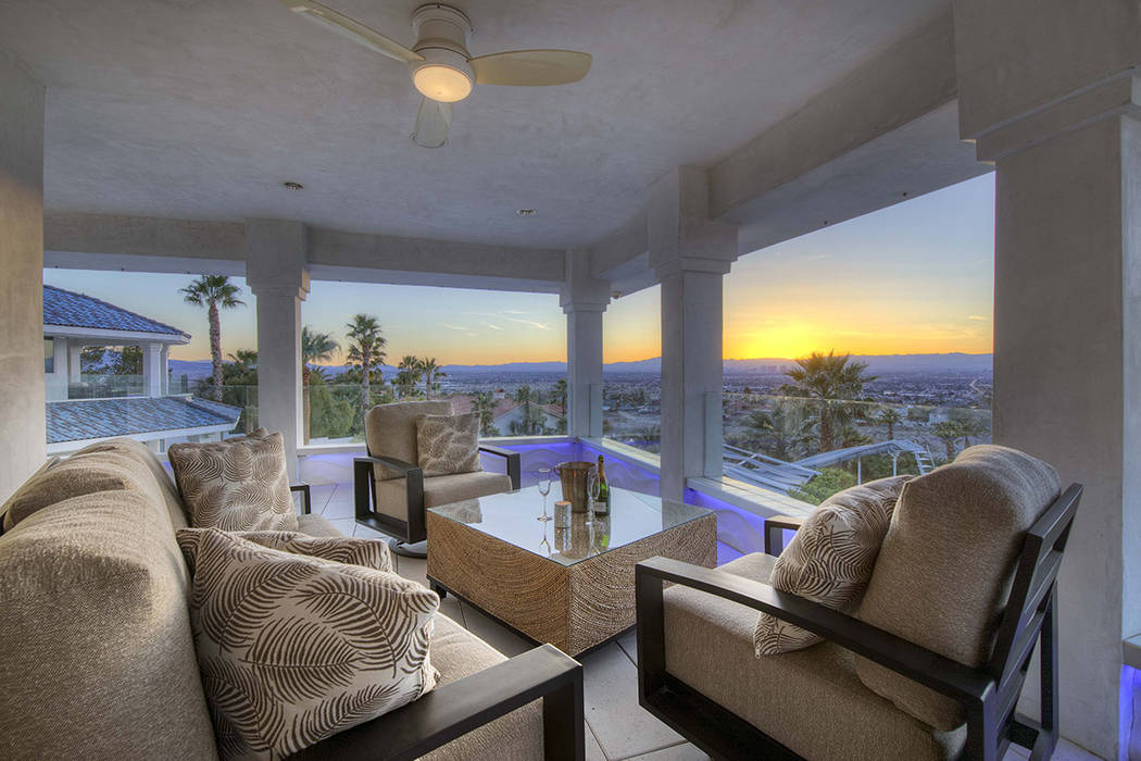 The patio overlooks the Las Vegas Valley. (Sotherby’s International Realty, Synergy)