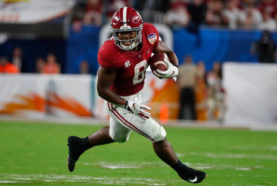 Alabama running back Josh Jacobs (8) runs the ball, during the first half of the Orange Bowl NC ...