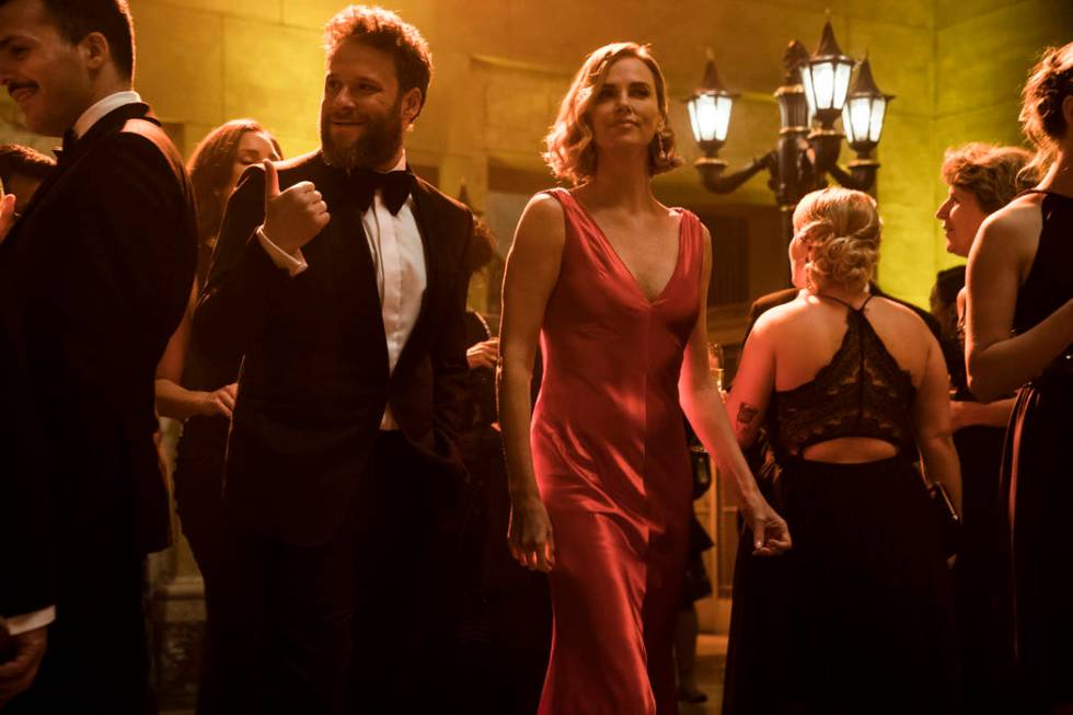 Fred Flarsky (Seth Rogen) and Charlotte Field (Charlize Theron) in FLARSKY. (Murray Close/Lions ...