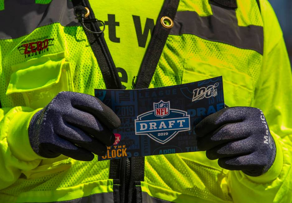 Labor concrete foreman Dave Durbin helps the Raiders announce their next NFL Draft Day 3 select ...