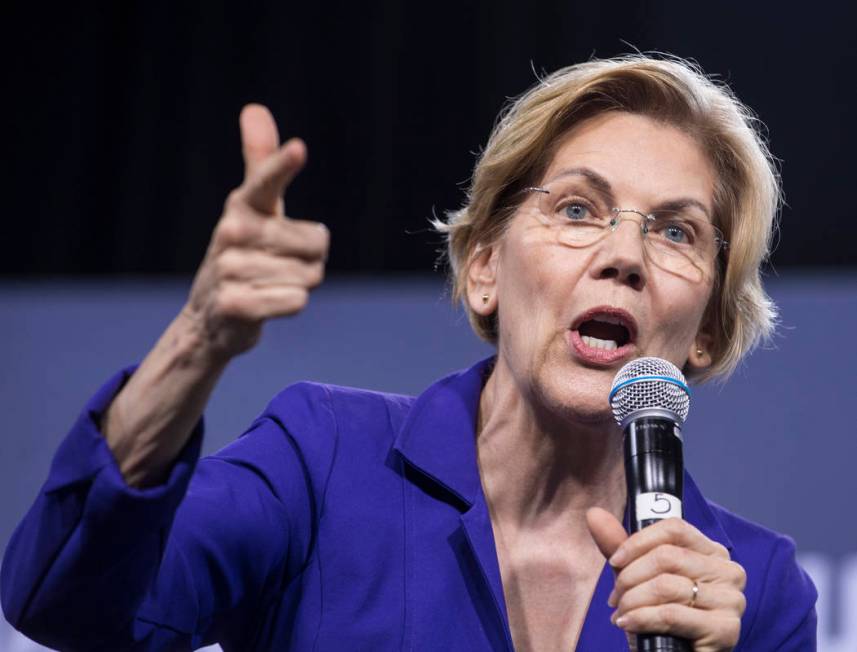 Democratic presidential candidate Sen. Elizabeth Warren, D-Mass., speaks during “Nationa ...