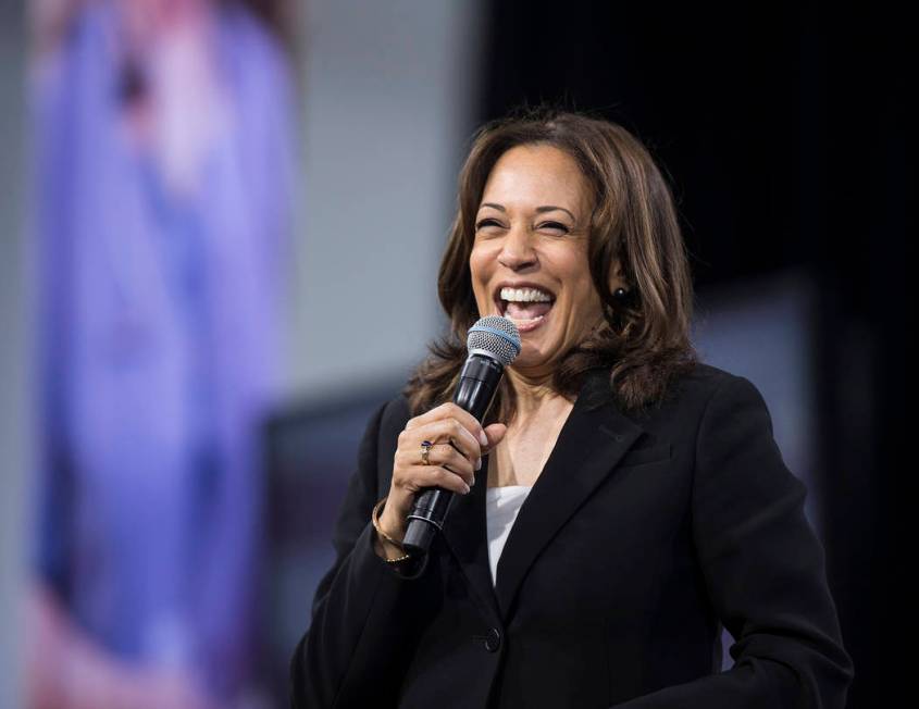 Presidential candidate Sen. Kamala Harris, D-Calif., speaks during “National Forum on Wa ...