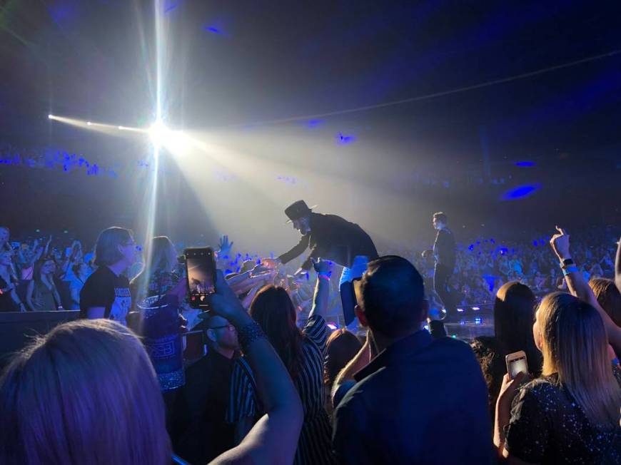 A.J. McLean is shown at the Backstreet Boys' final "Larger Than Life" residency show at Zappos ...