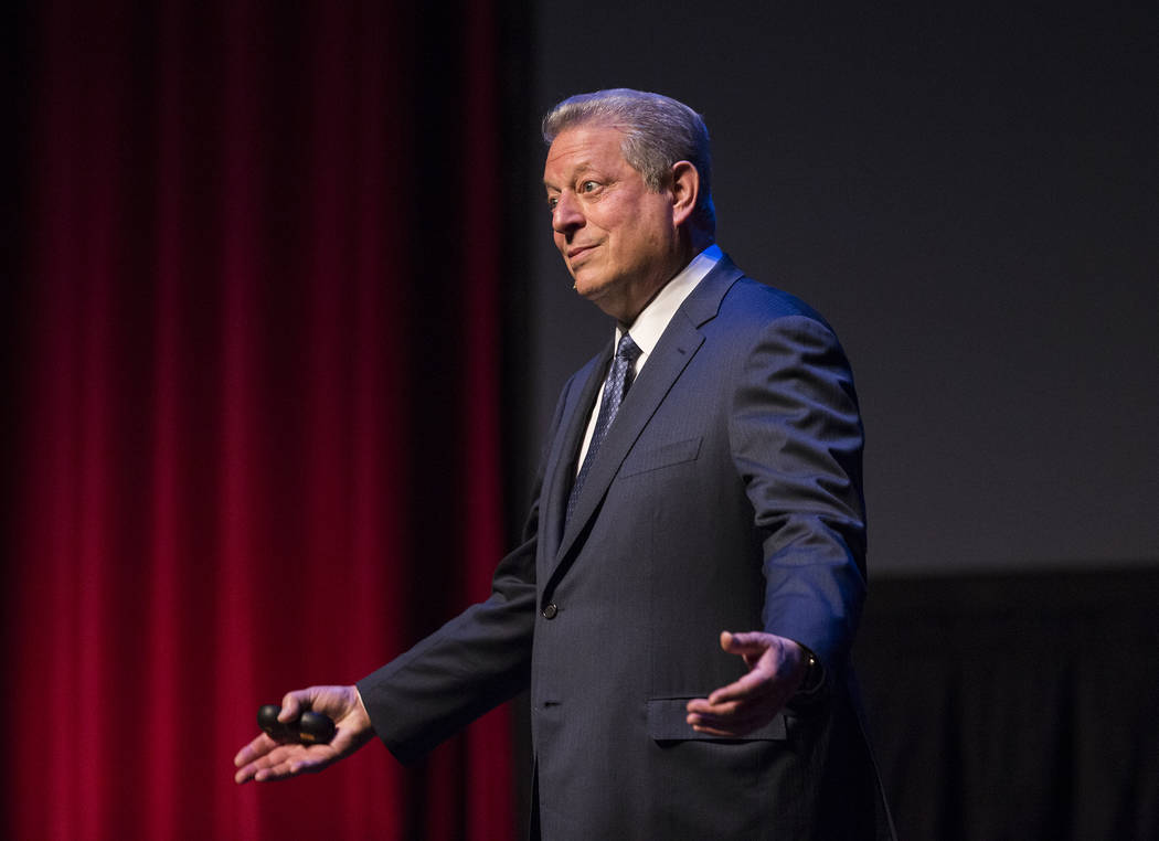 Former U.S. Vice President Al Gore discusses climate change on Tuesday, April 30, 2019, at UNLV ...