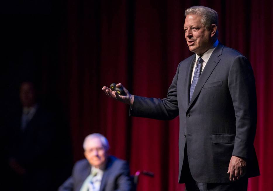 Former U.S. Vice President Al Gore discusses climate change on Tuesday, April 30, 2019, at UNLV ...