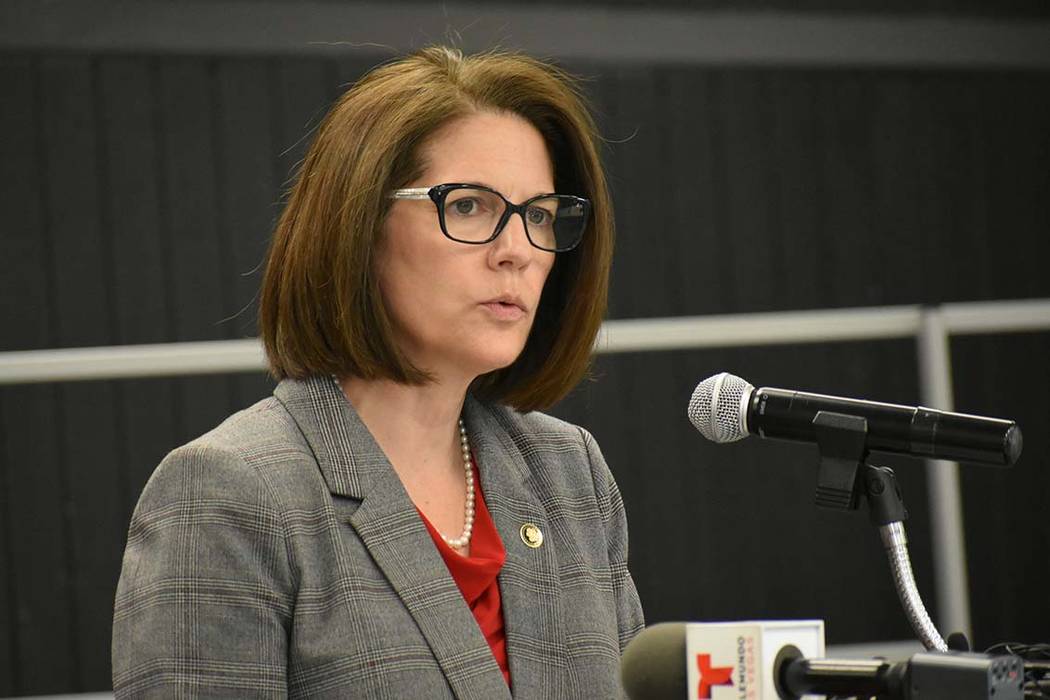 Sen. Catherine Cortez Masto, D-Nev., speaks at Mabel Hoggard Math and Science Magnet School, Ma ...