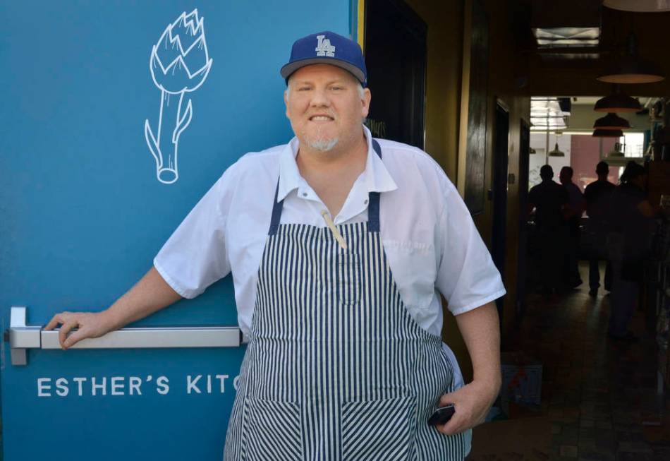 Chef James Trees of Esther’s Kitchen is shown outside of his restaurant at 1130 S. Casino Cen ...