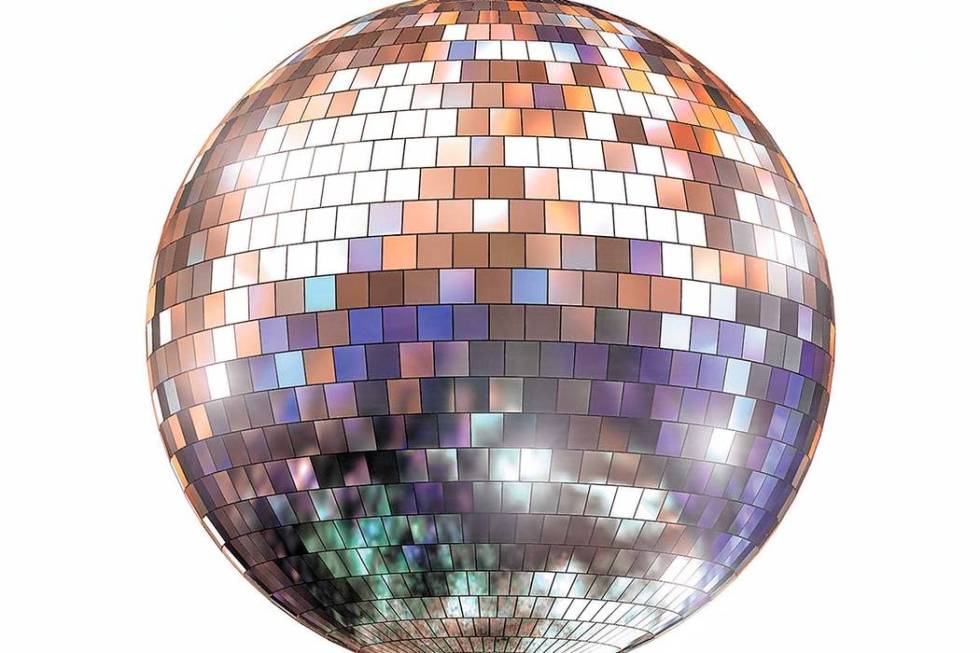 Disco ball with colored reflections