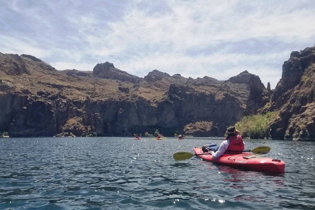 Claudine Branchaud West kayaks along the Black Canyon National Water Trail. (Natalie Burt)