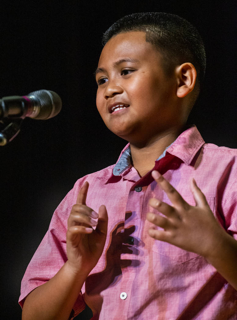 Tanaka Elementary School student. Sean Lalangan performs "Master of All Masters" duri ...