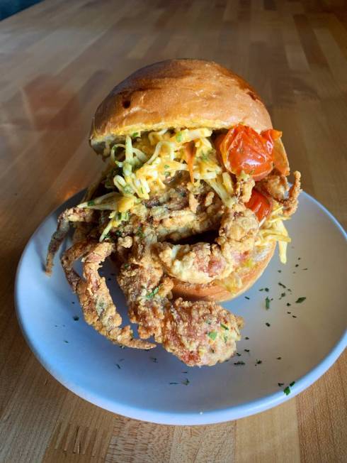 Soft-shell crab po'boy at Other Mama. (Other Mama)