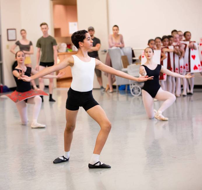 Academy of Nevada Ballet Theatre Student Julian Mirkia as Male Jr. Card in Alice (In Wonderland ...