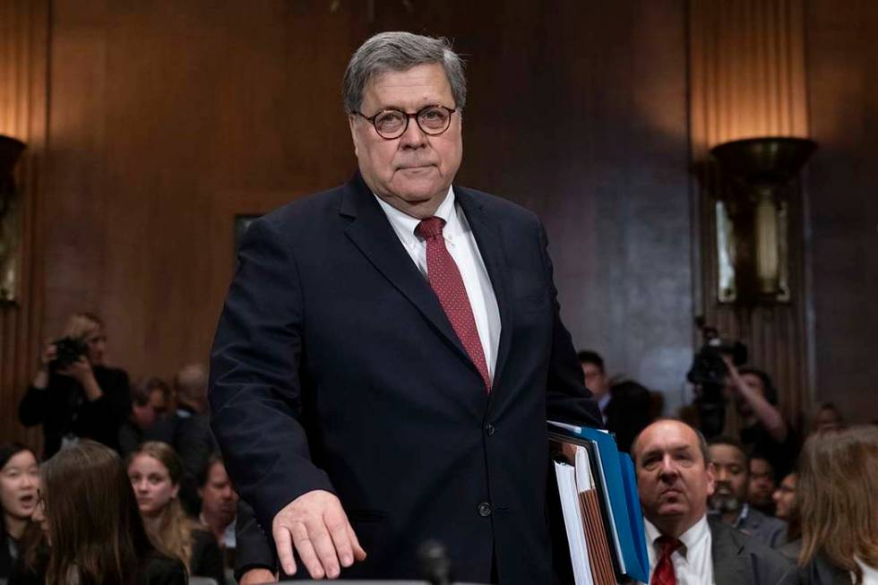 Attorney General William Barr appears before the Senate Judiciary Committee to face lawmakers' ...