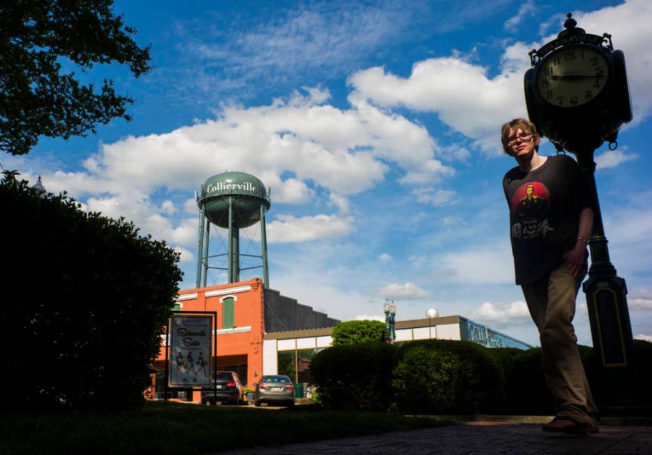 Grayson McClure walks around Town Square in Collierville, Tenn., on Wednesday, April 24, 2019. ...