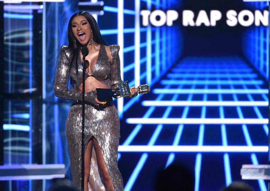 Cardi B accepts the top rap song award for "I Like It" at the Billboard Music Awards on Wednesd ...