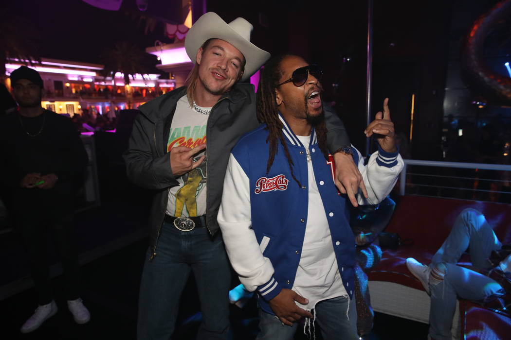 Diplo and Lil Jon are shown performing at Encore Beach Club on Wednesday, May 1, 2019. (Danny M ...