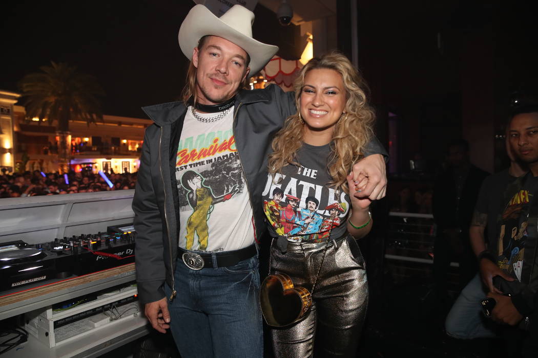Diplo and Tori Kelly are shown performing at Encore Beach Club on Wednesday, May 1, 2019. (Dann ...