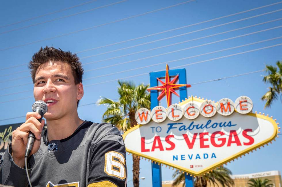 "Jeopardy!" sensation James Holzhauer speaks after being presented with a key to the Las Vegas ...