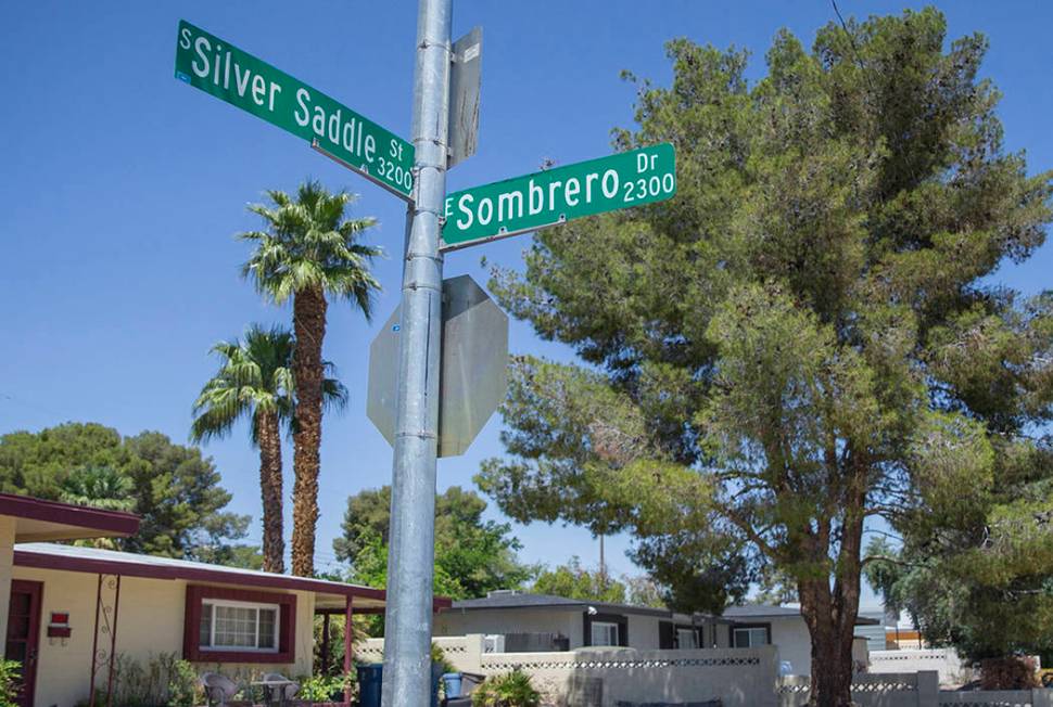 The intersection of South Silver Saddle Street and East Sombrero Drive on Friday, April 26, 201 ...