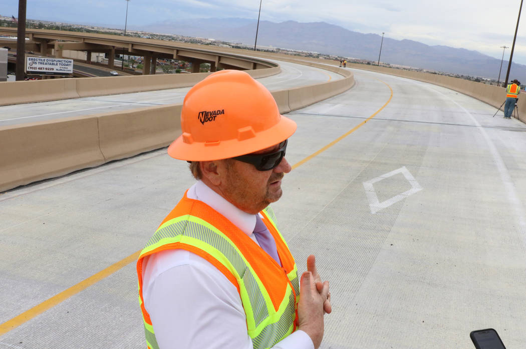 Tony Illia, Nevada Department of Transportation spokesman, addresses the media at the newly com ...