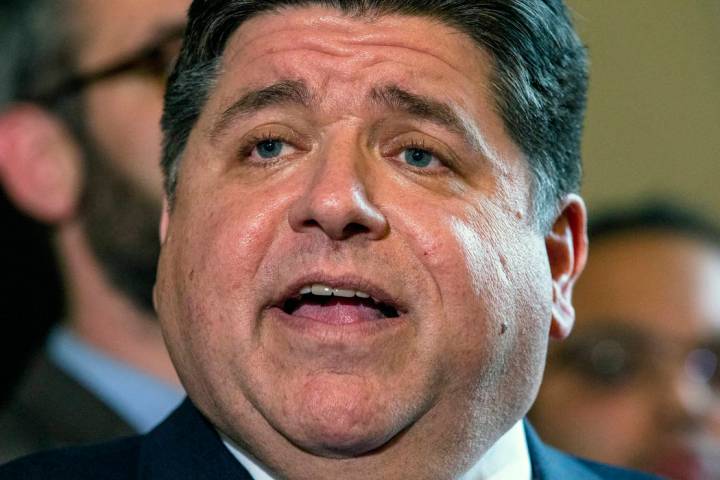 In this Feb. 7, 2019, file photo, Illinois Gov. JB Pritzker answers questions during a news con ...