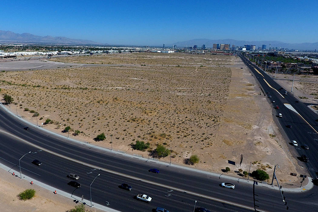 Aerial photograph of property at the northwest corner of Las Vegas Blvd and Blue Diamond Road o ...