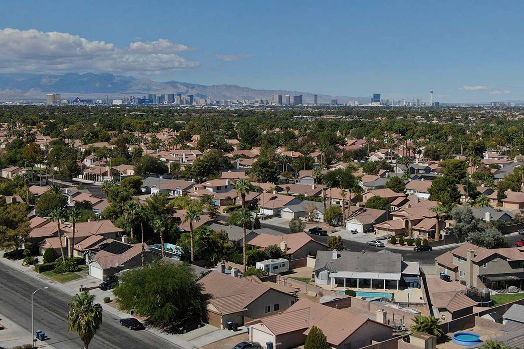 Las Vegas house prices rose at their slowest pace in seven years in April. (Michael Quine/Las V ...