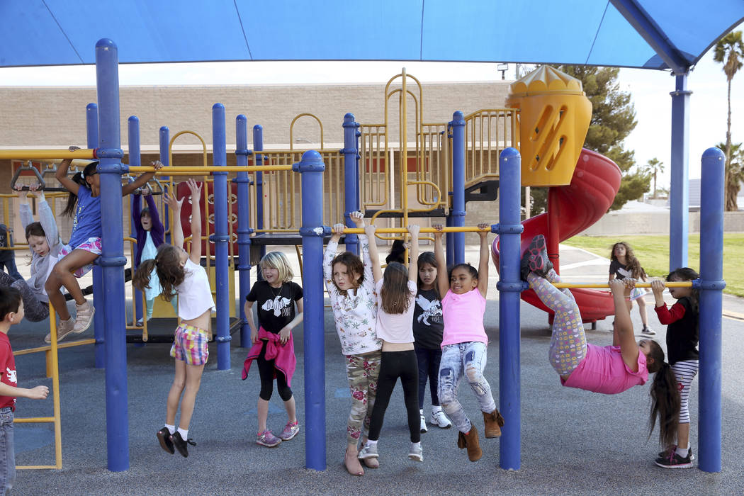 The playground at Helen Smith Elementary School in Las Vegas Friday, April 5, 2019. (K.M. Canno ...